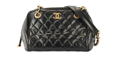 Chanel Matelasse Chain Shoulder Bag, £1,700, Handbags, Black, Pony / Calfskin, Front view